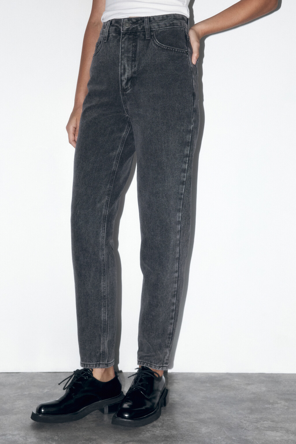 Джинсы mom fit с высокой посадкой - цвет серый - 3