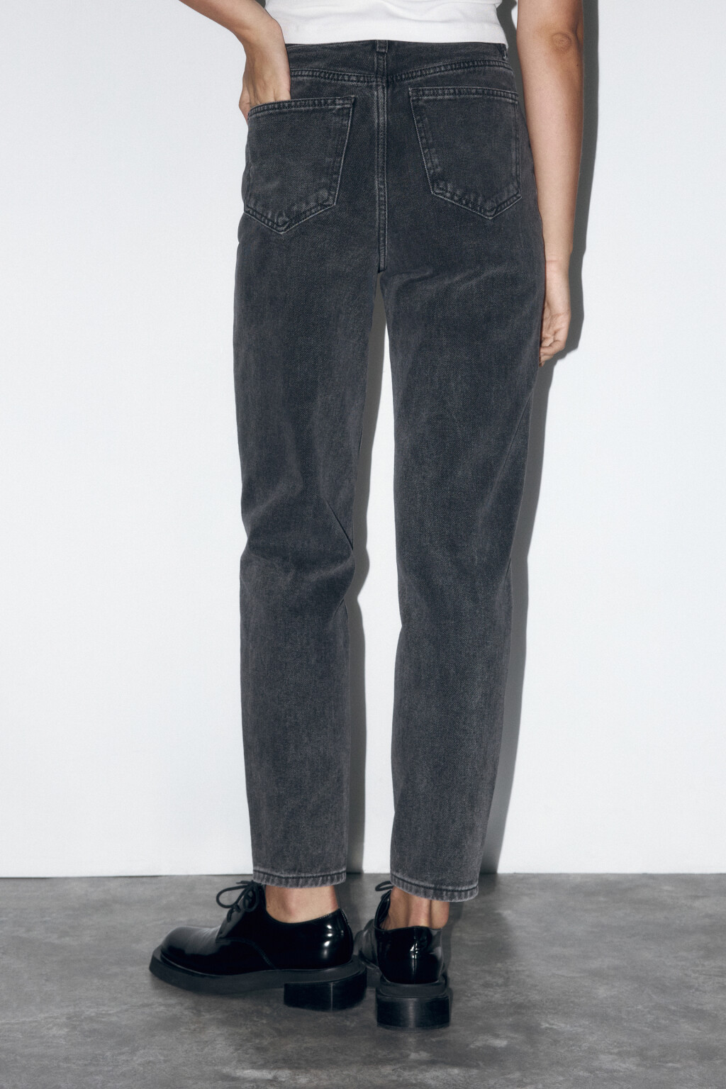 Джинсы mom fit с высокой посадкой - цвет серый - 4