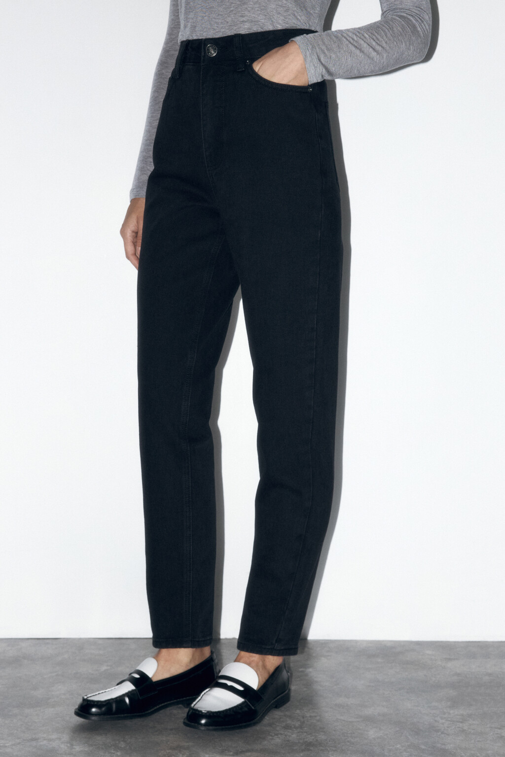 Джинсы mom fit с высокой посадкой - цвет черный - 3