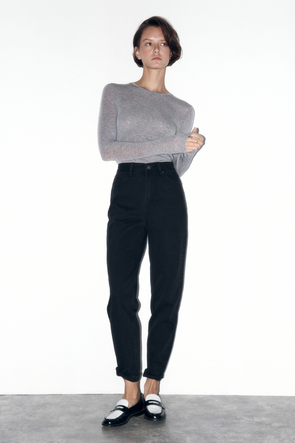 Джинсы mom fit с высокой посадкой - цвет черный - 5