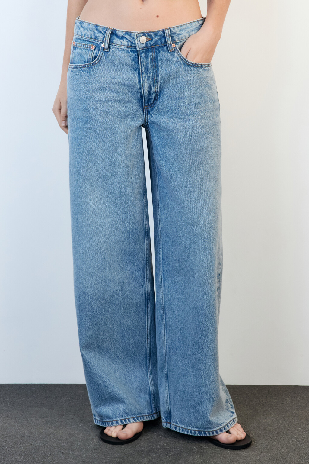 Джинсы baggy fit с низкой посадкой - цвет голубой - 3