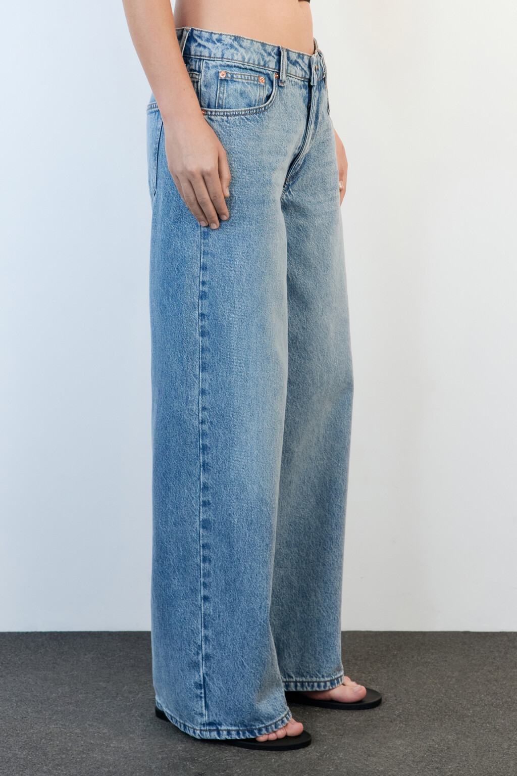 Джинсы baggy fit с низкой посадкой - цвет голубой - 4