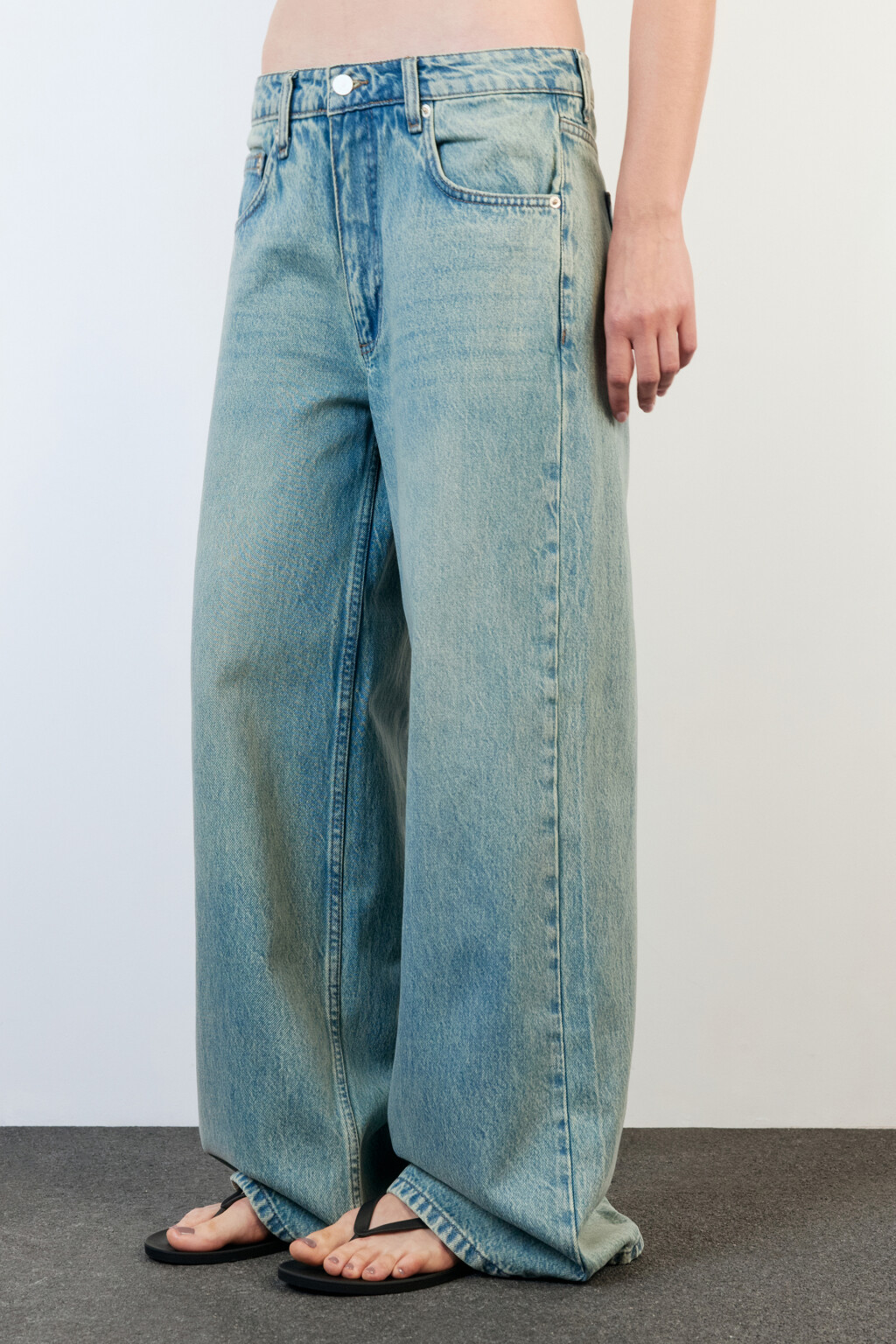 Джинсы baggy fit с низкой посадкой - цвет синий - 3