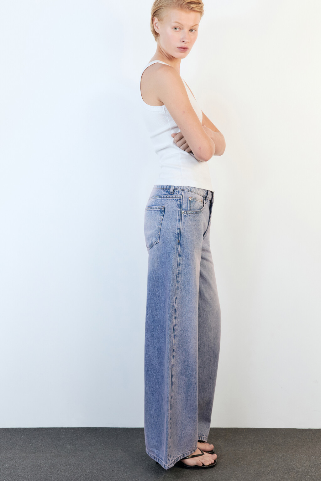 Джинсы baggy fit с низкой посадкой - цвет сиреневый - 1