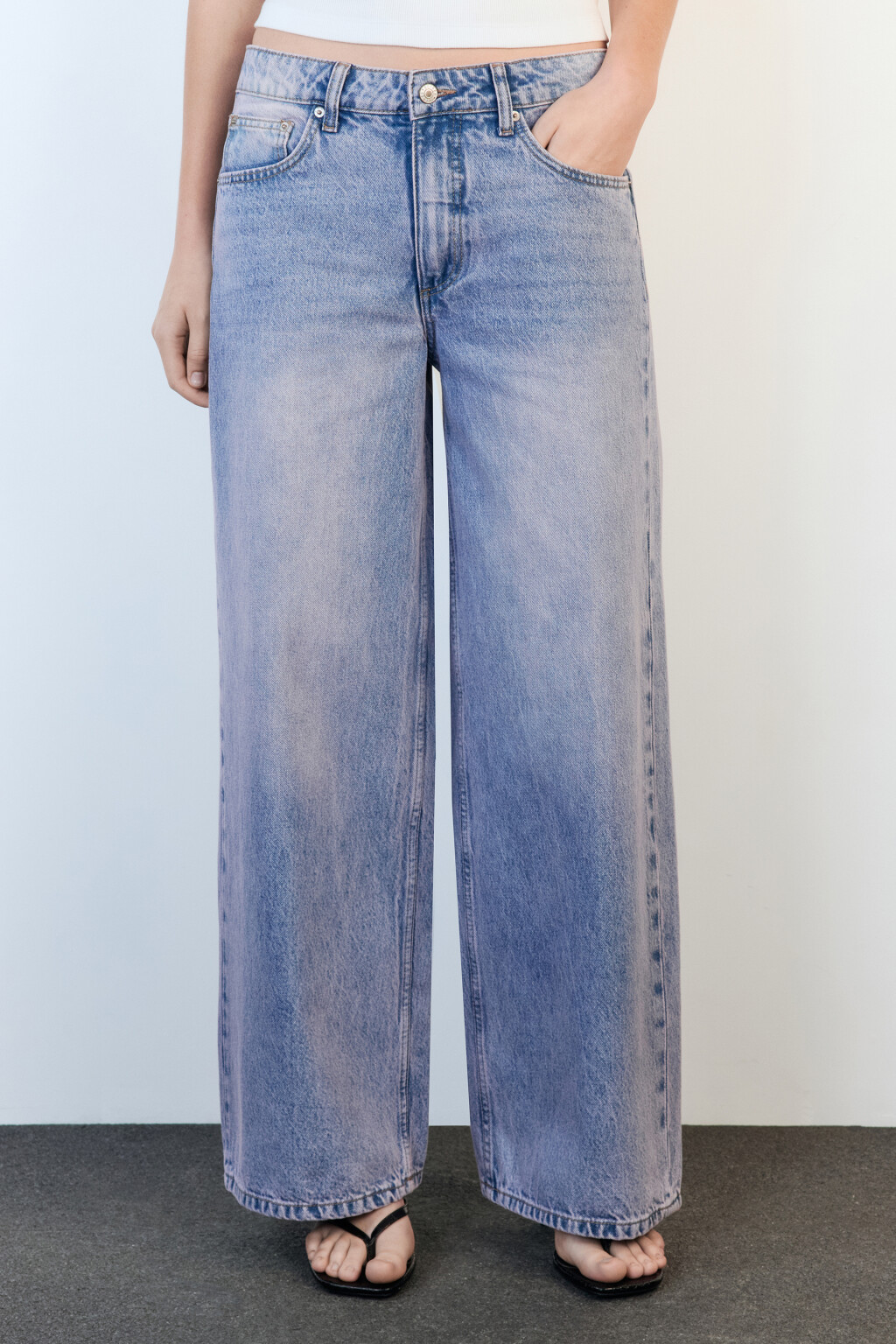 Джинсы baggy fit с низкой посадкой - цвет сиреневый - 3