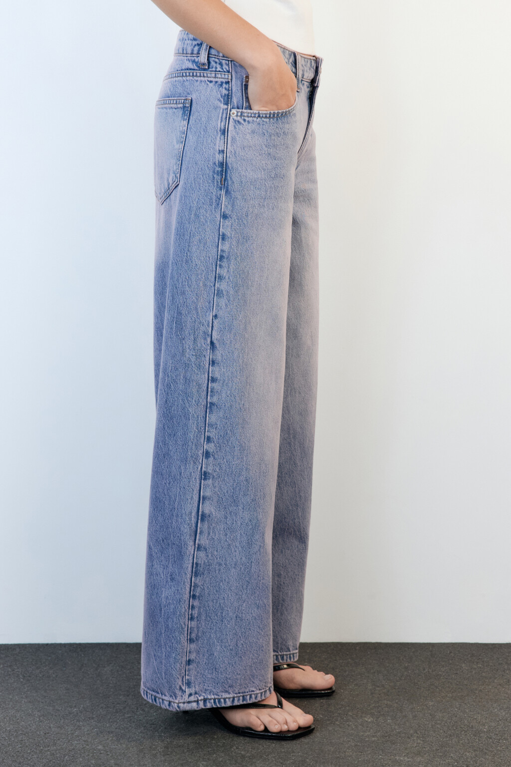 Джинсы baggy fit с низкой посадкой - цвет сиреневый - 4