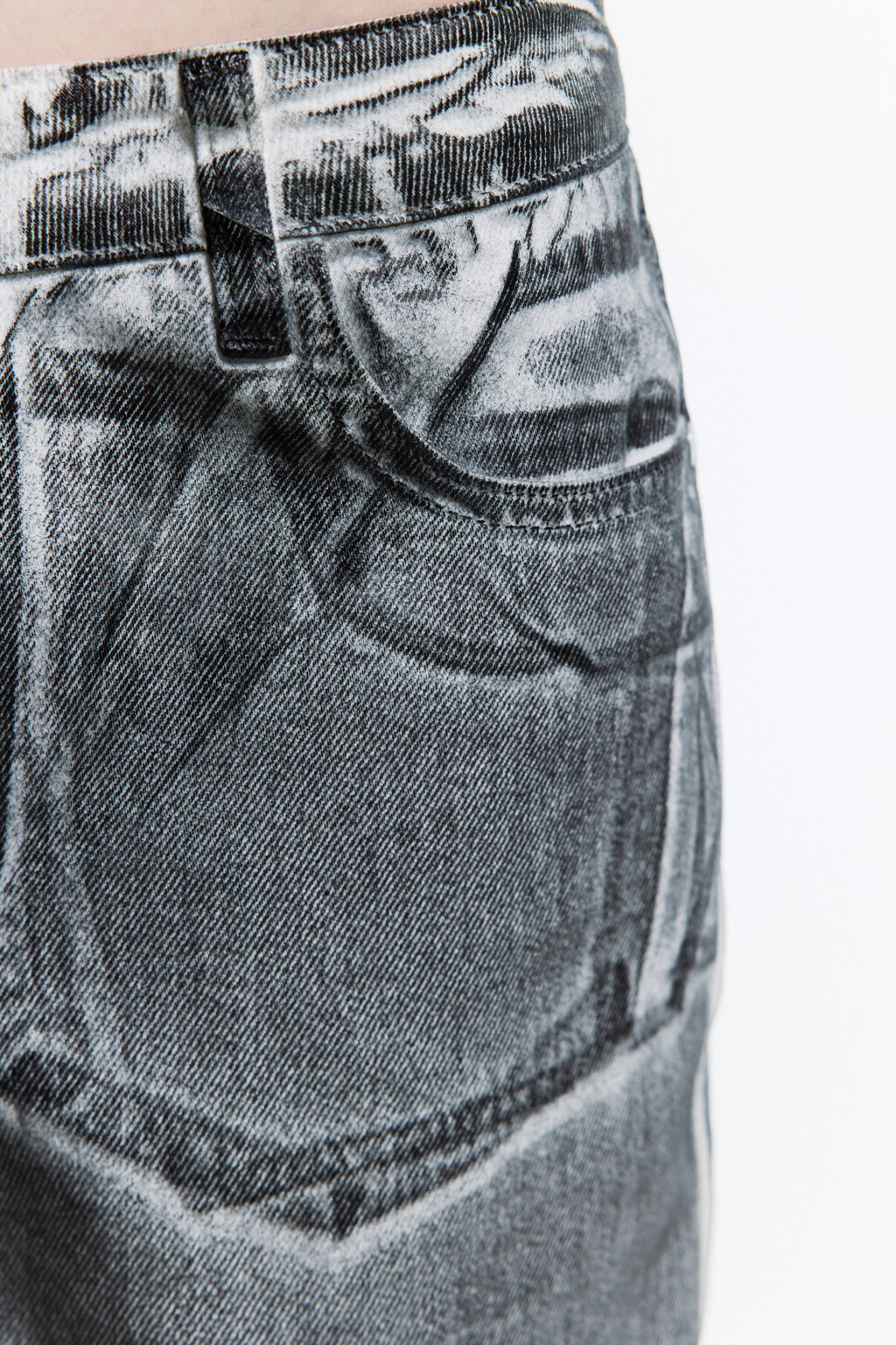 Джинсы wide широкие с черным накатом - цвет черный - 7