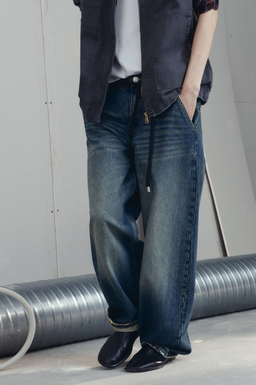 Джинсы baggy fit со средней посадкой - цвет бордовый - 9