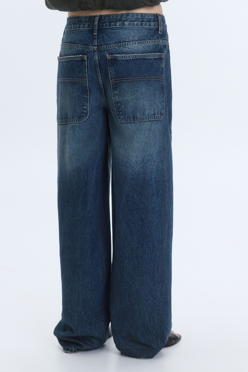 Джинсы baggy fit со средней посадкой - цвет бордовый - 5