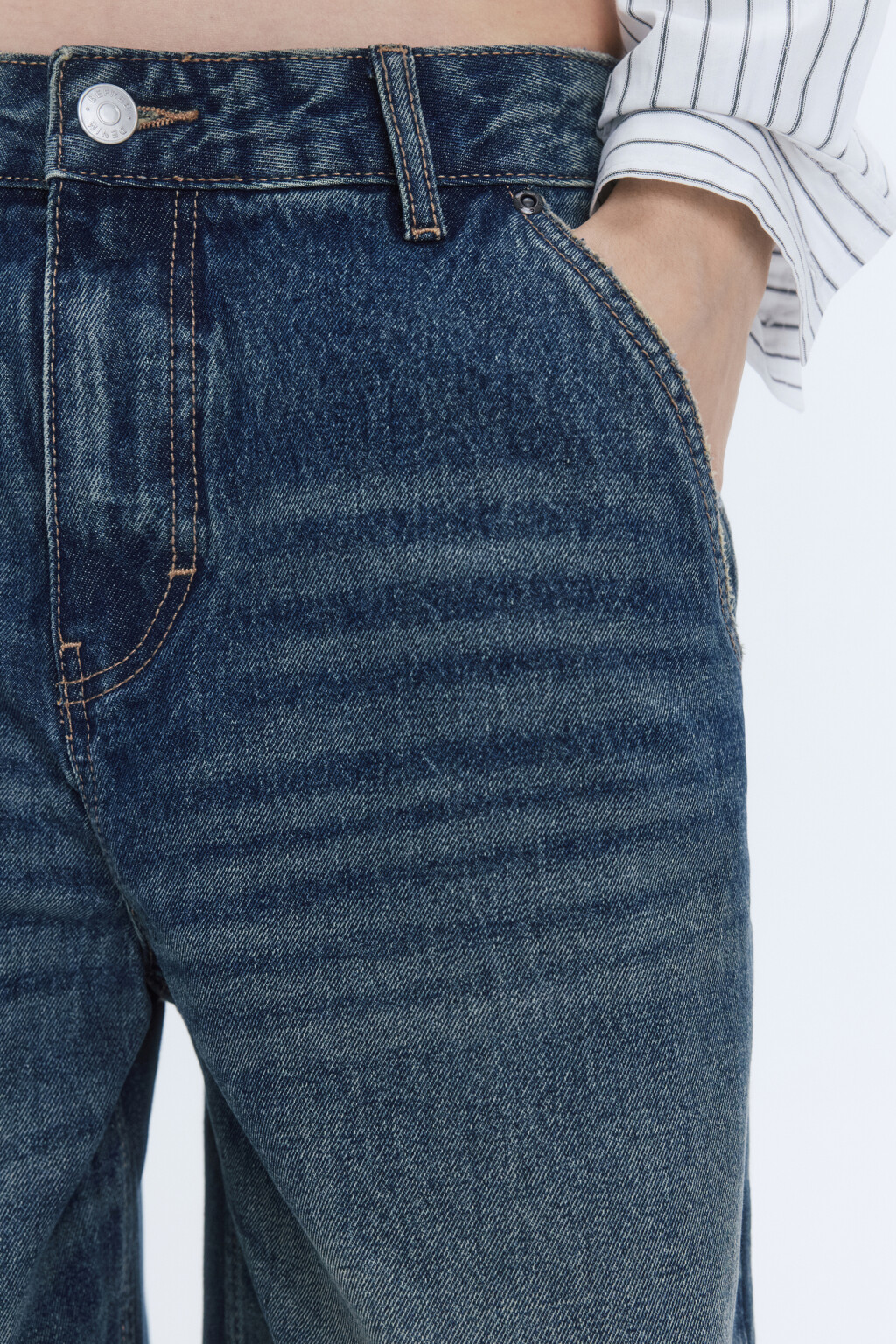 Джинсы baggy fit со средней посадкой - цвет бордовый - 7