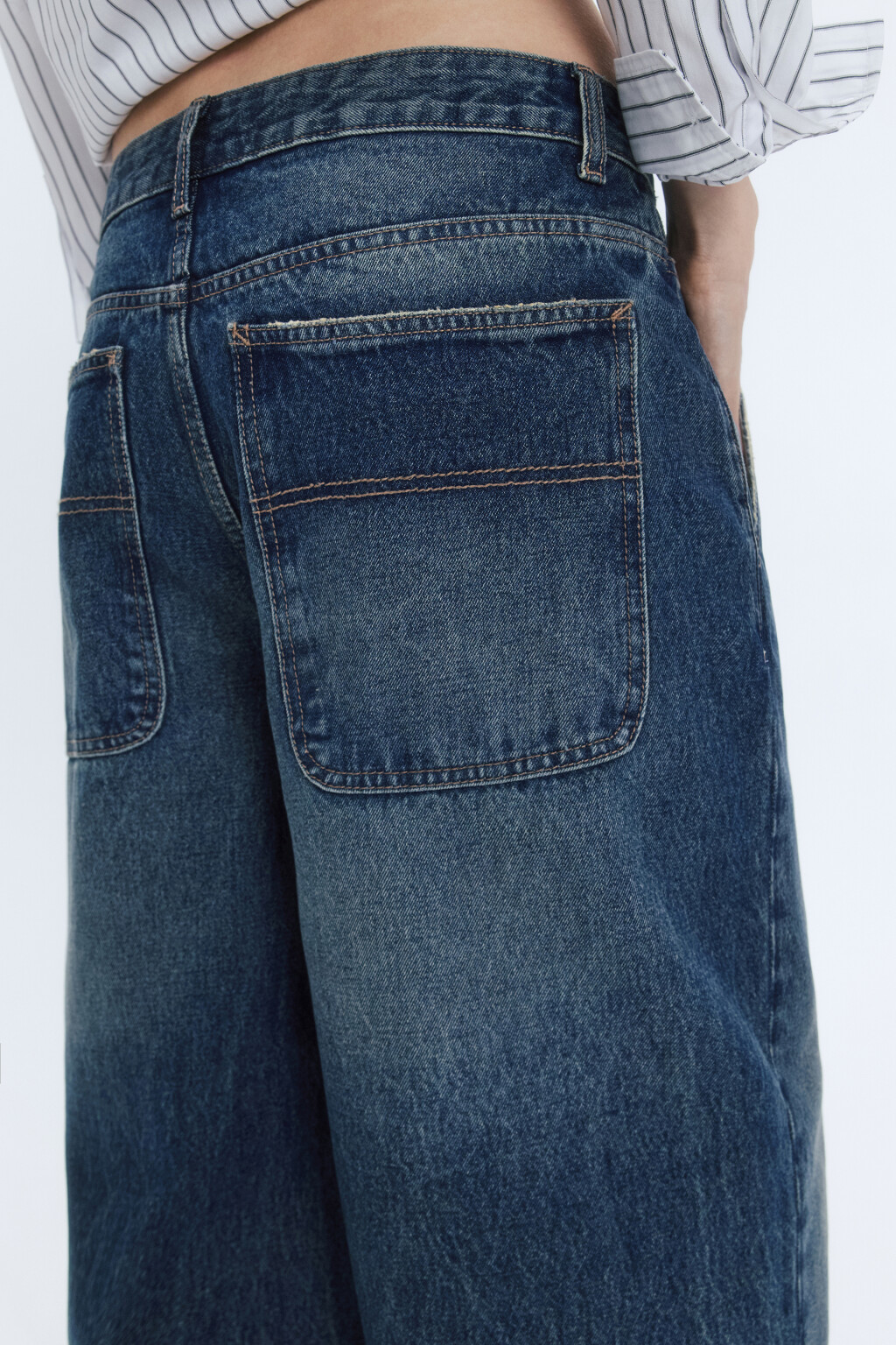 Джинсы baggy fit со средней посадкой - цвет бордовый - 8