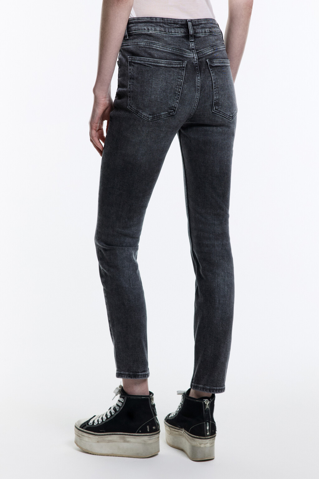 Джинсы skinny fit с высокой посадкой - цвет серый - 4