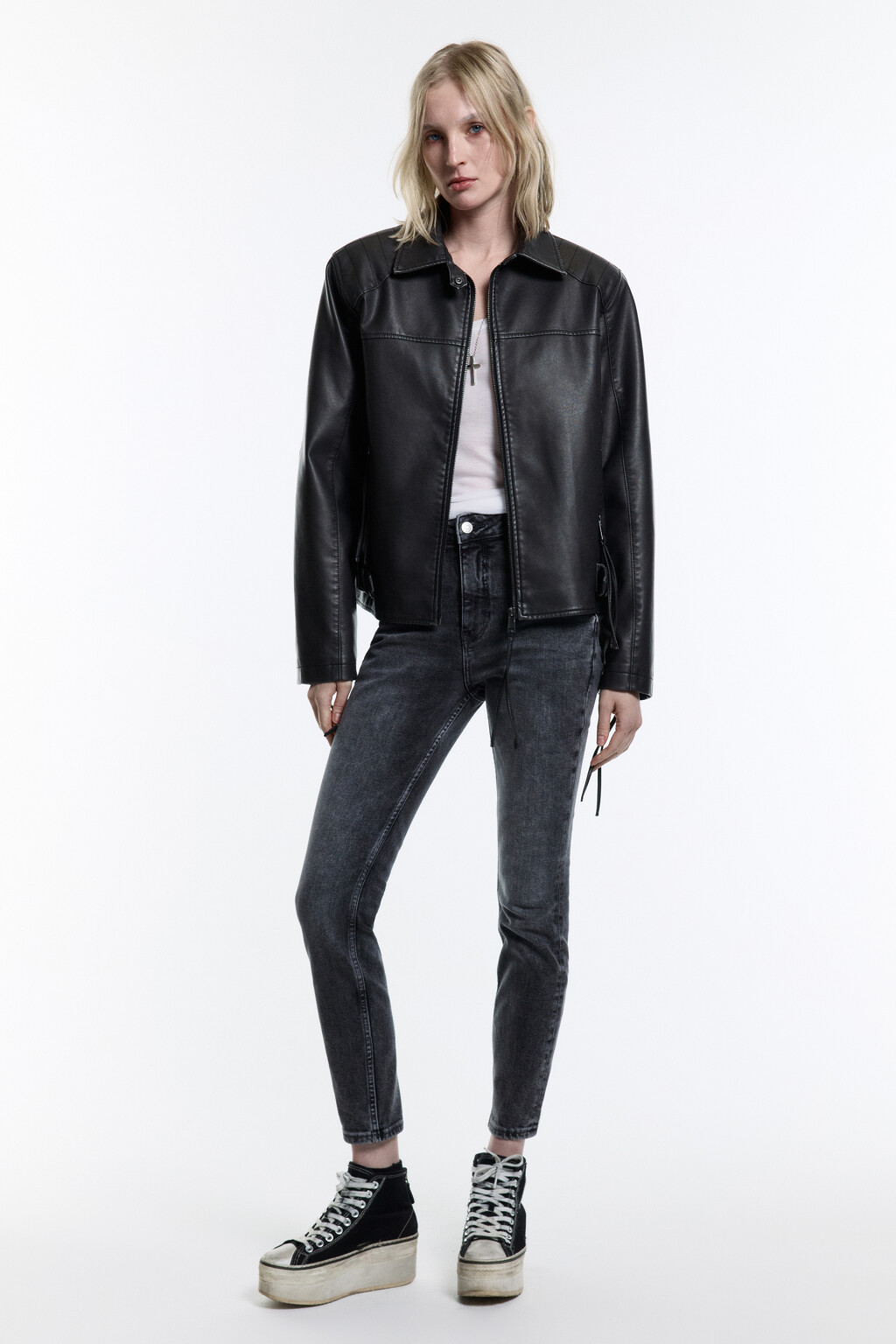 Джинсы skinny fit с высокой посадкой - цвет серый - 5