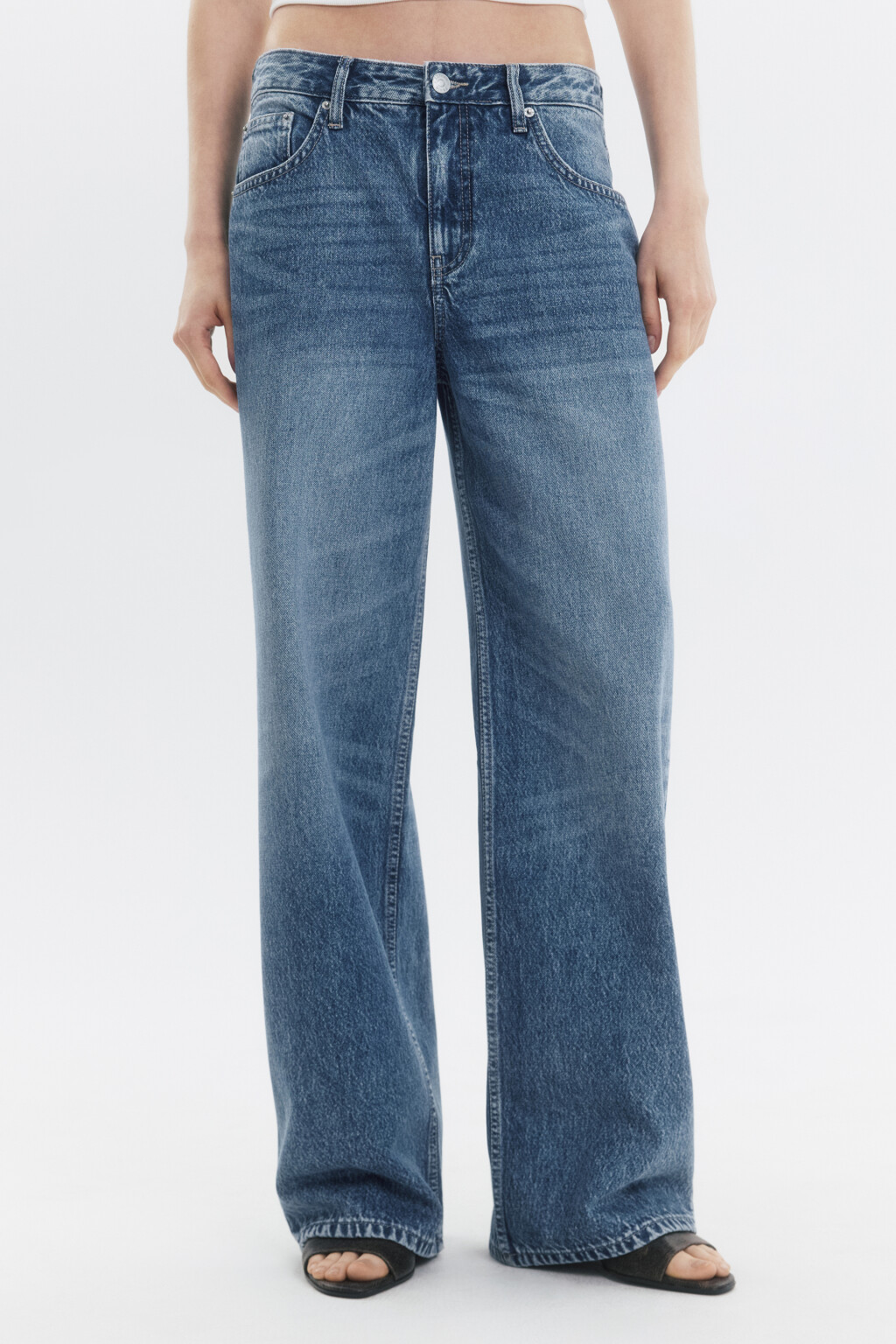 Джинсы прямые со средней посадкой - цвет голубой - 2