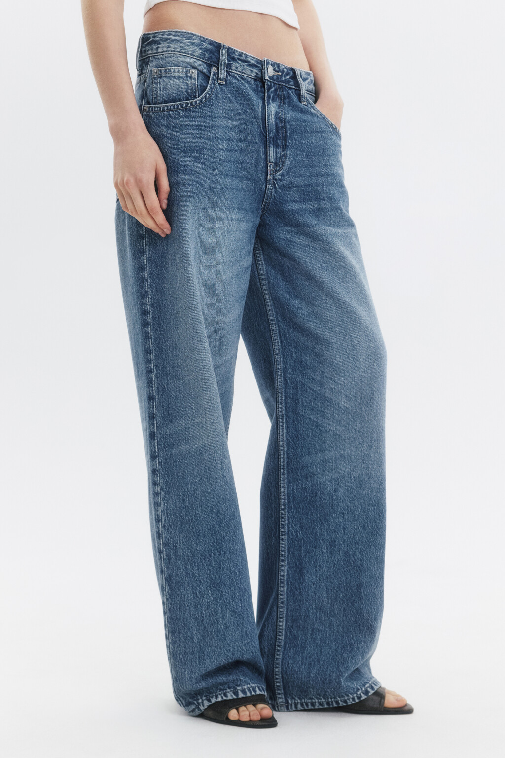 Джинсы прямые со средней посадкой - цвет голубой - 3