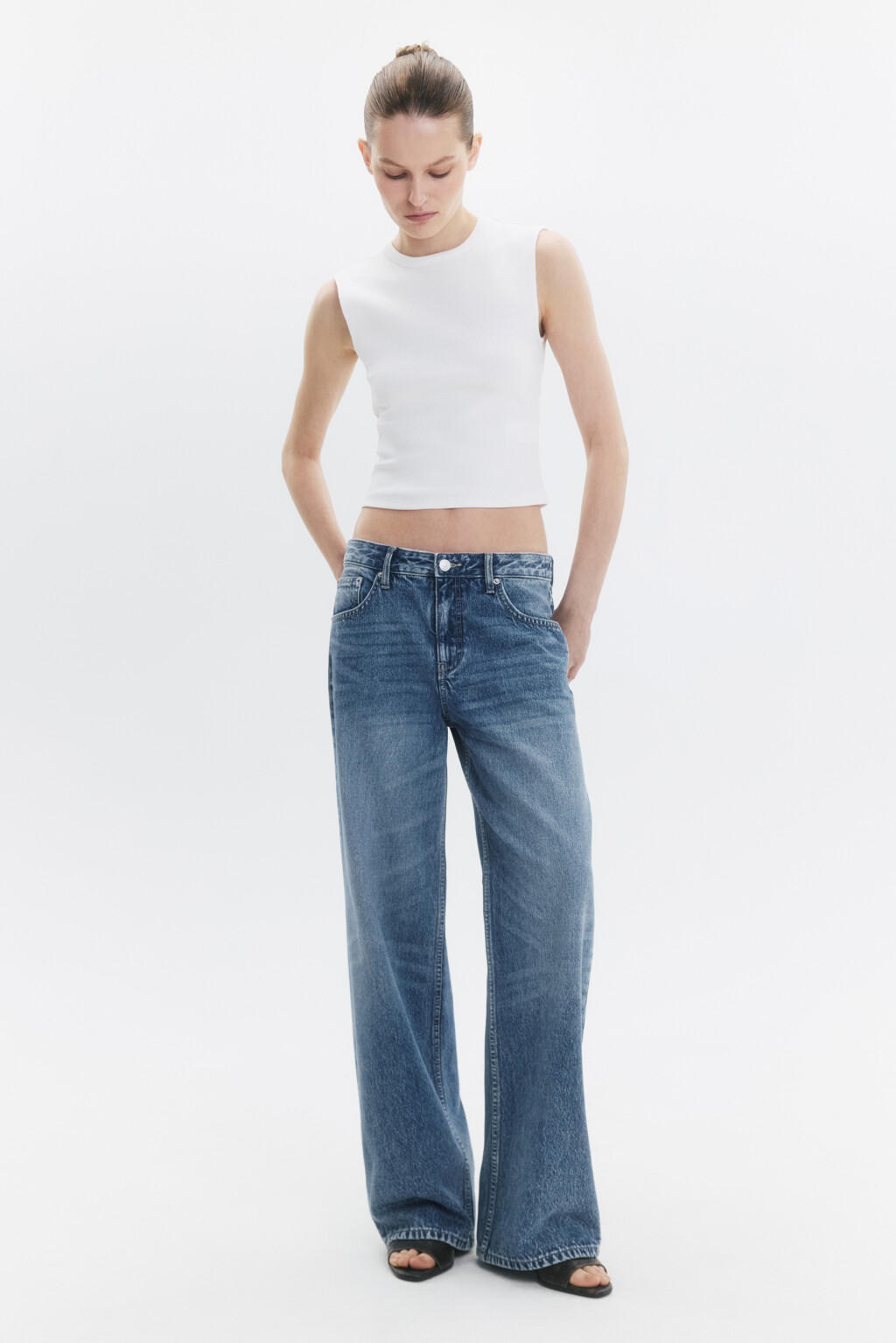Джинсы прямые со средней посадкой - цвет голубой - 5