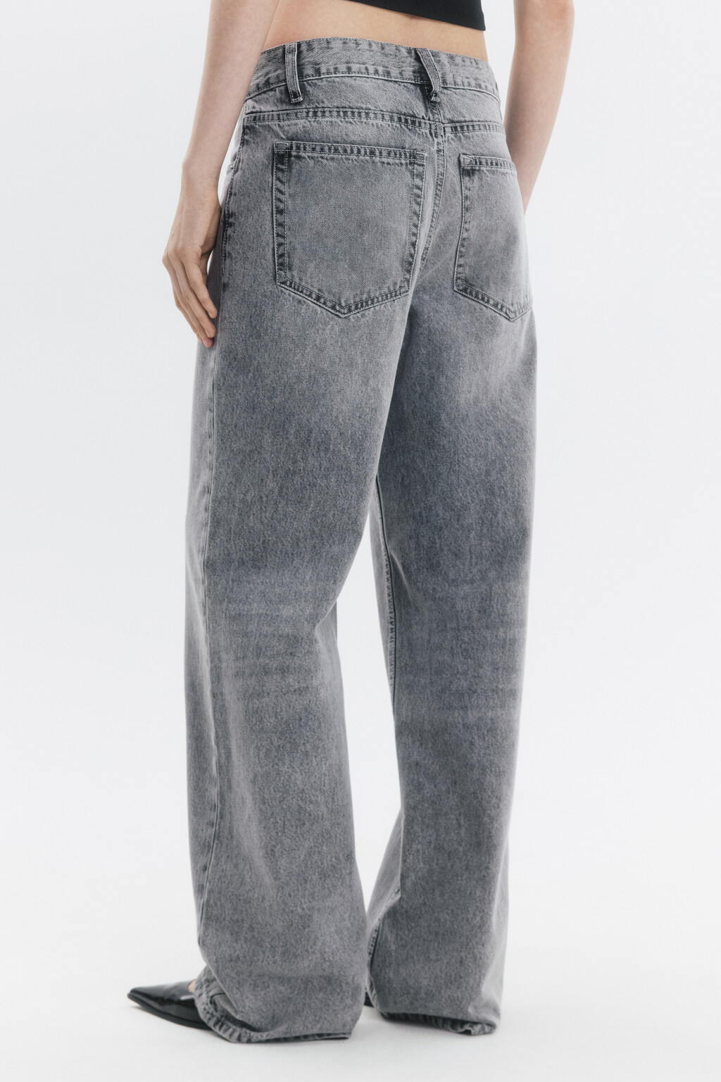 Джинсы прямые со средней посадкой - цвет серый - 4