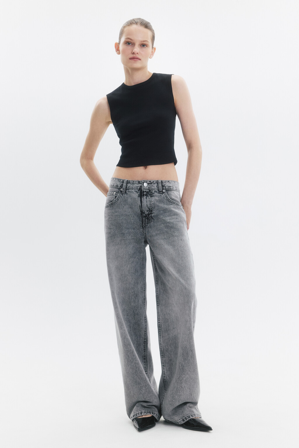 Джинсы прямые со средней посадкой - цвет серый - 5