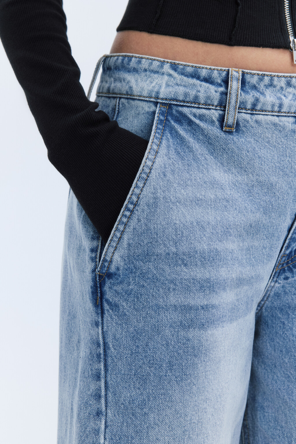 Джинсы barrel fit со средней посадкой - цвет голубой - 7