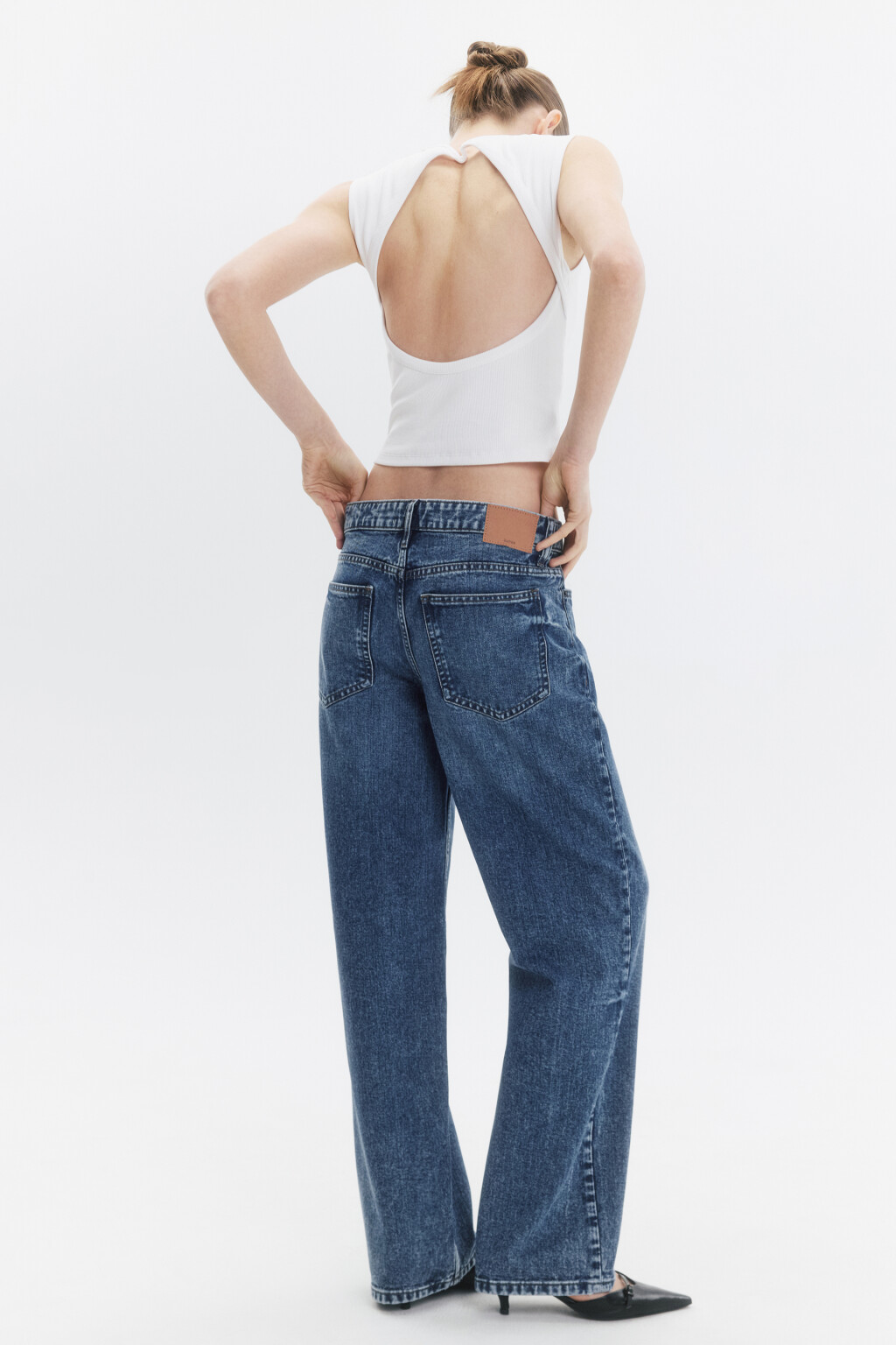 Джинсы прямые со средней посадкой - цвет голубой - 3