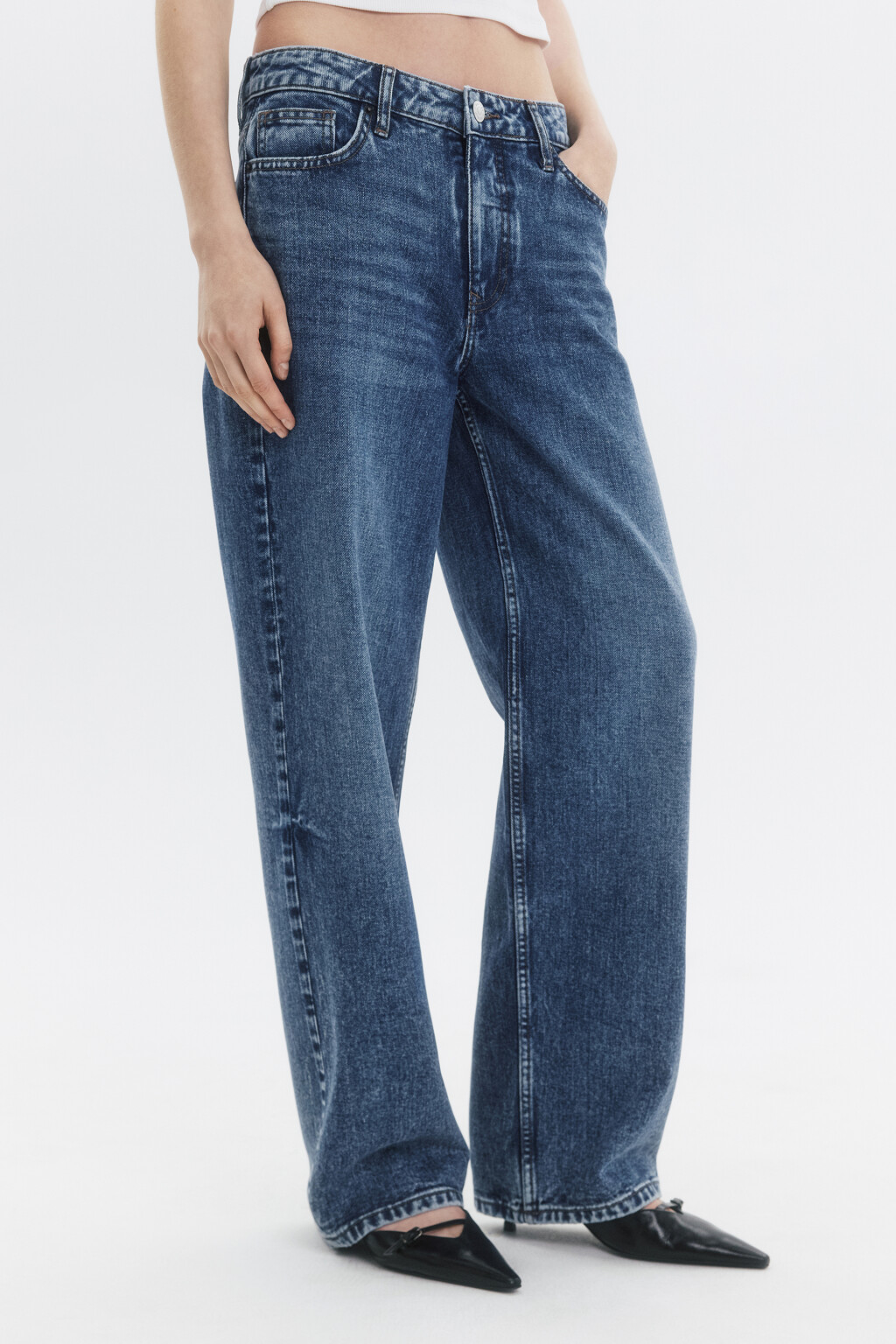Джинсы прямые со средней посадкой - цвет голубой - 5