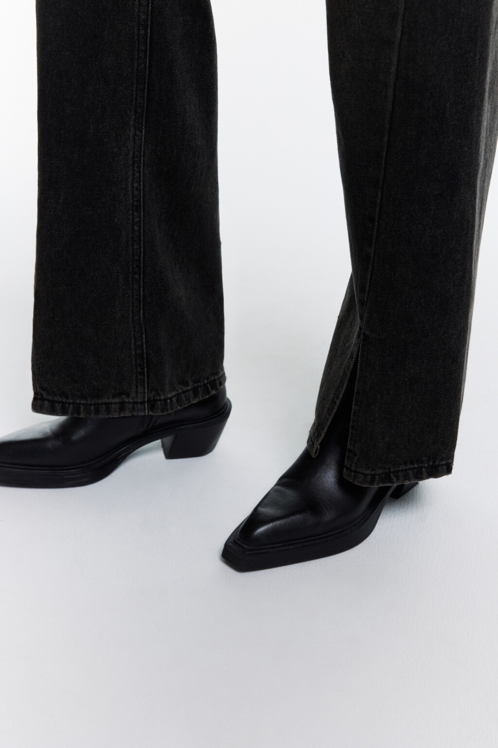 Джинсы прямые с разрезами по низу - цвет серый - 8