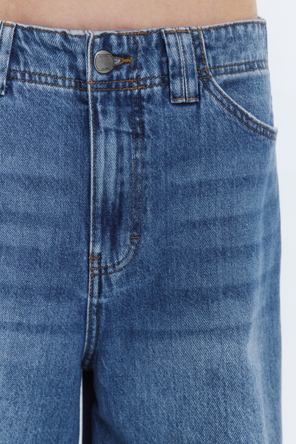 Джинсы baggy fit широкие со средней посадкой - цвет голубой - 6