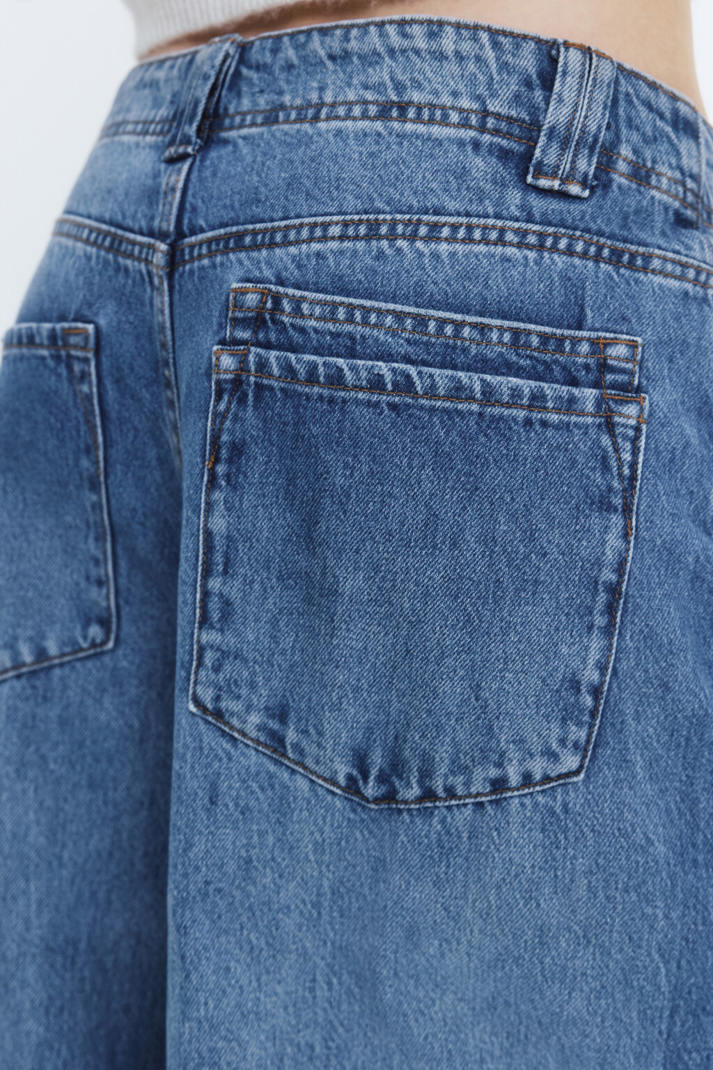 Джинсы baggy fit широкие со средней посадкой - цвет голубой - 7