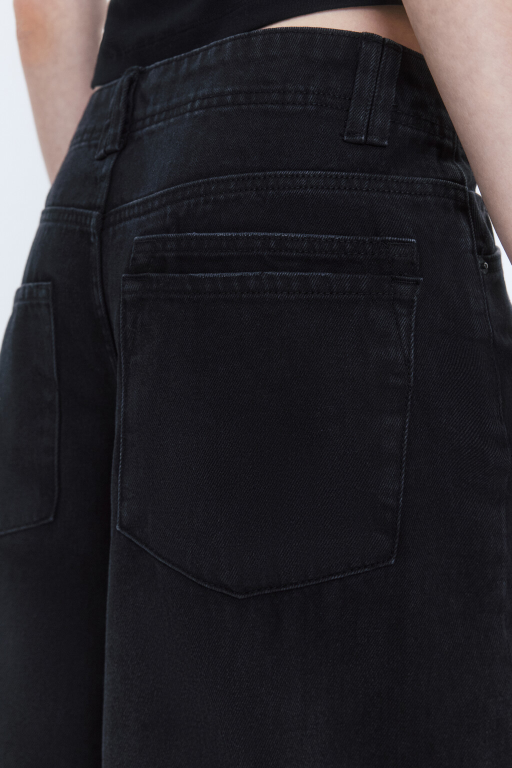 Джинсы baggy fit широкие со средней посадкой - цвет черный - 5
