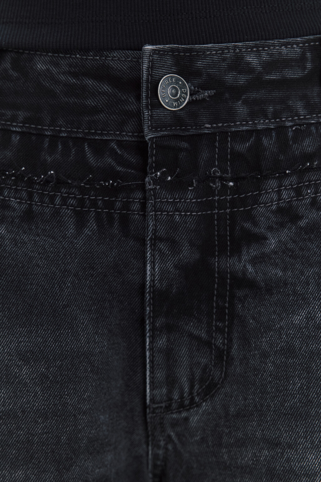 Джинсы широкие с отрезным поясом - цвет серый - 6