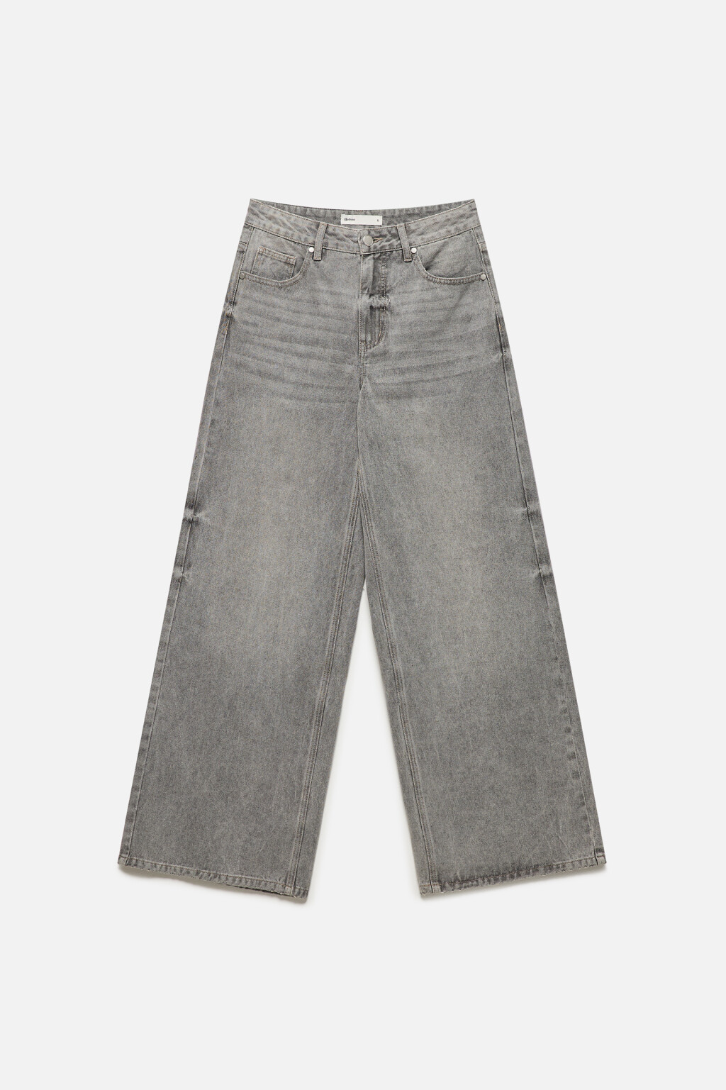 Джинсы wide leg широкие со средней посадкой - цвет серый - 8