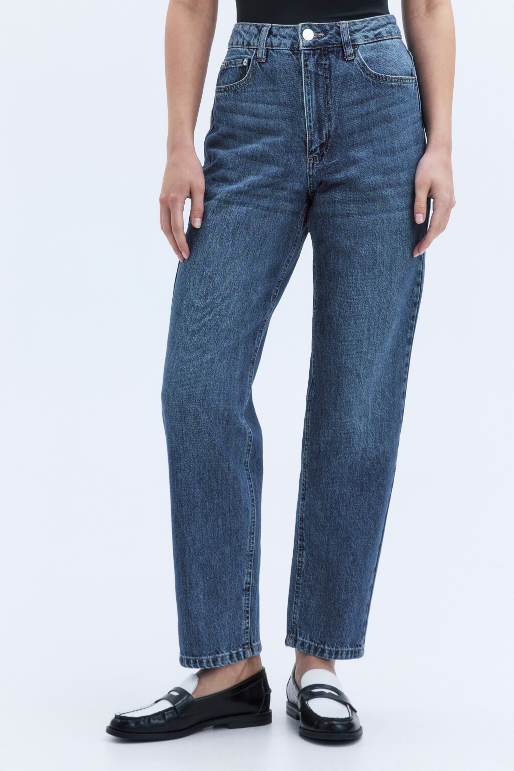 Джинсы mom fit с высокой посадкой - цвет голубой - 2