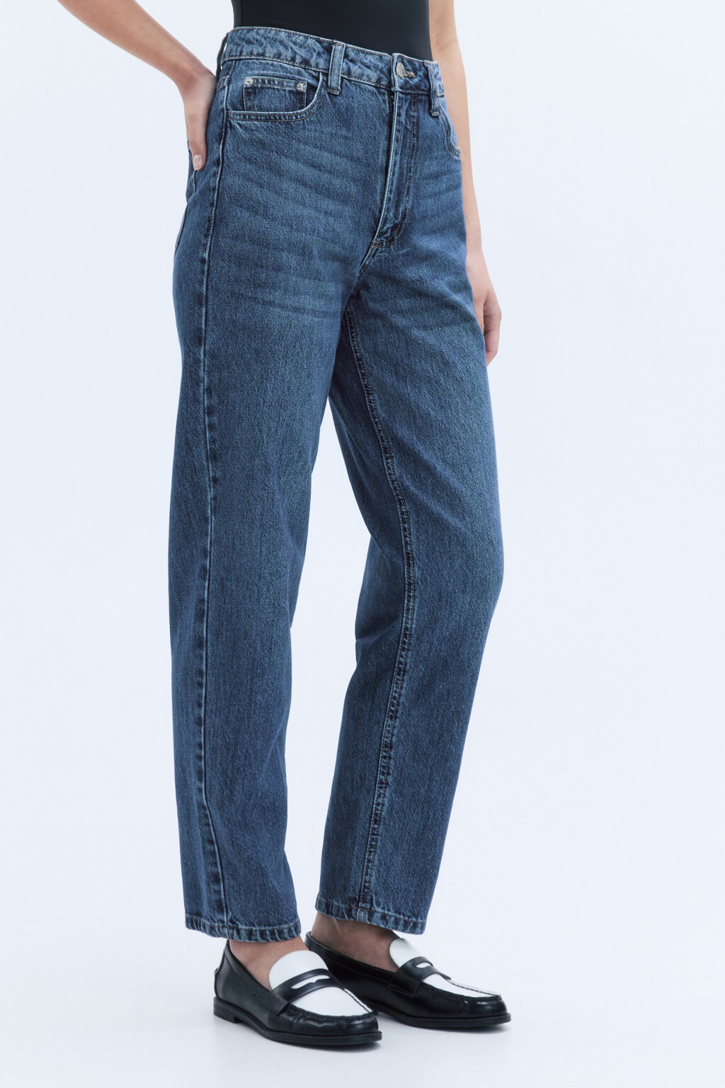 Джинсы mom fit с высокой посадкой - цвет голубой - 3