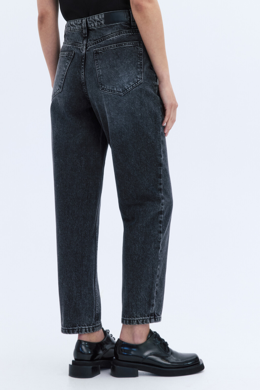 Джинсы mom fit с высокой посадкой - цвет серый - 4