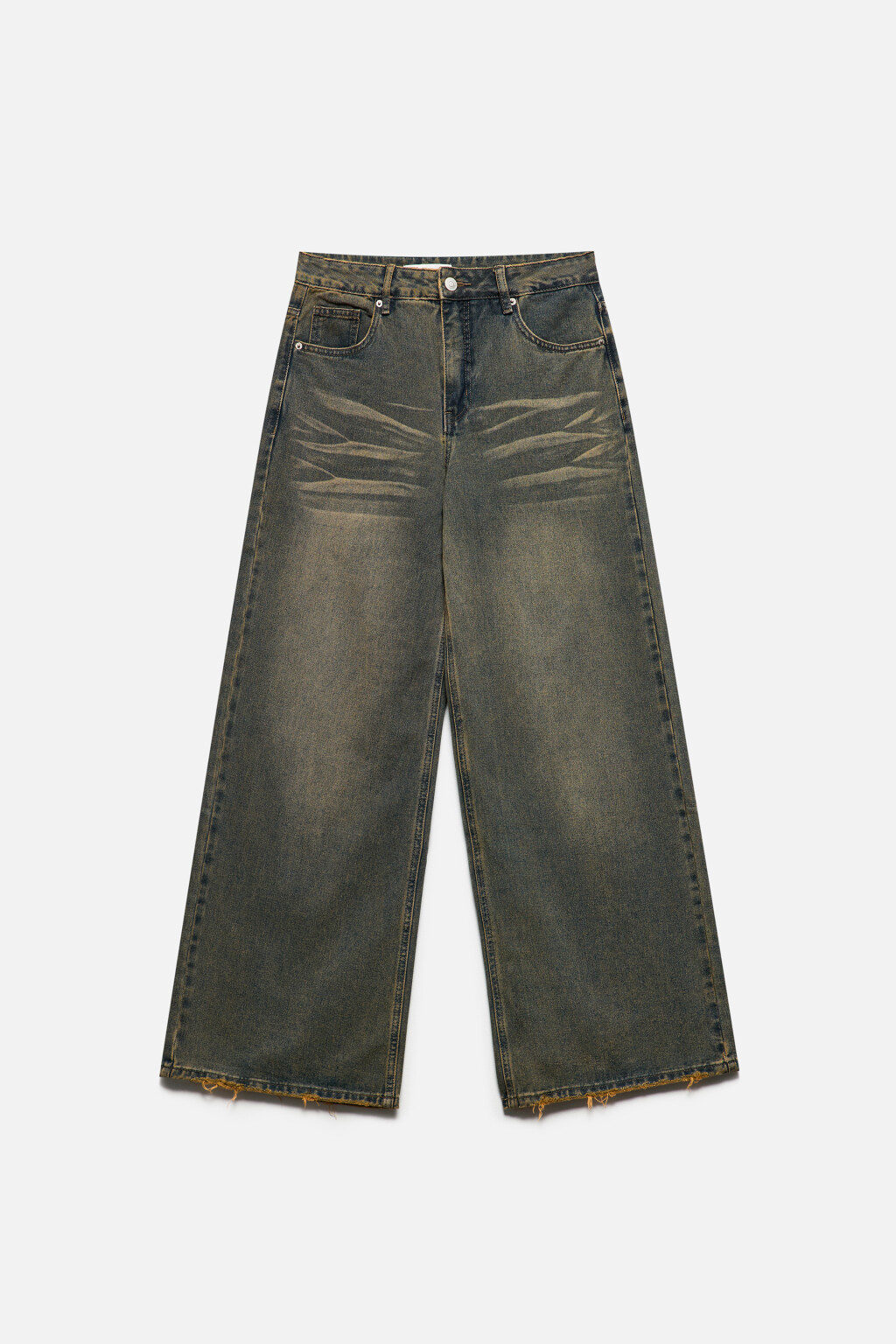 Джинсы широкие со средней посадкой - цвет бордовый - 8