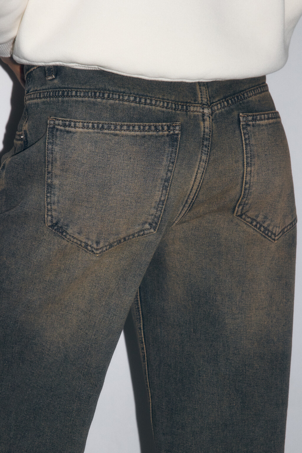 Джинсы широкие со средней посадкой - цвет бордовый - 7