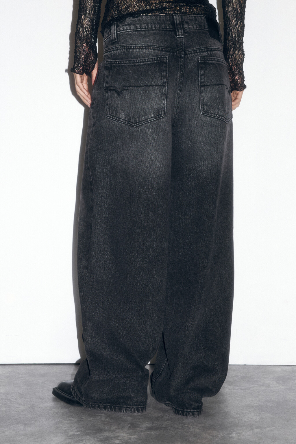 Джинсы багги широкие с низкой посадкой - цвет серый - 5
