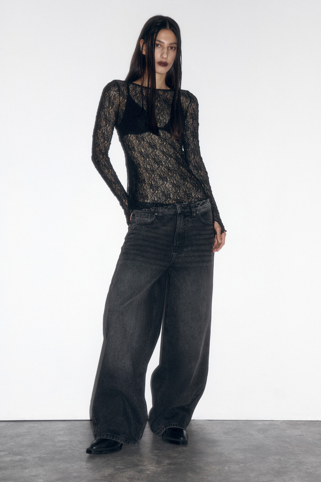 Джинсы багги широкие с низкой посадкой - цвет серый - 6