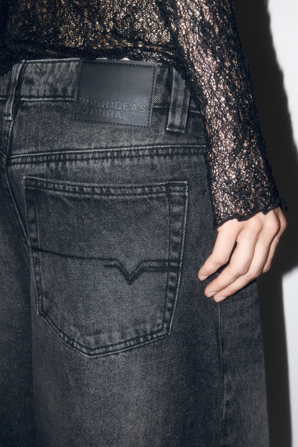 Джинсы багги широкие с низкой посадкой - цвет серый - 8