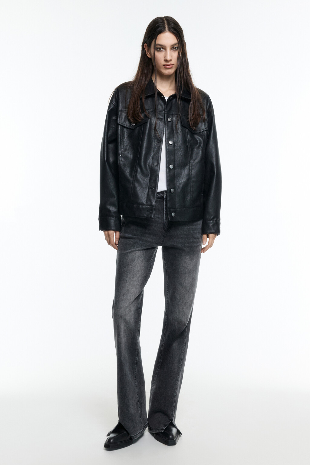 Джинсы клеш со средней посадкой - цвет серый - 5