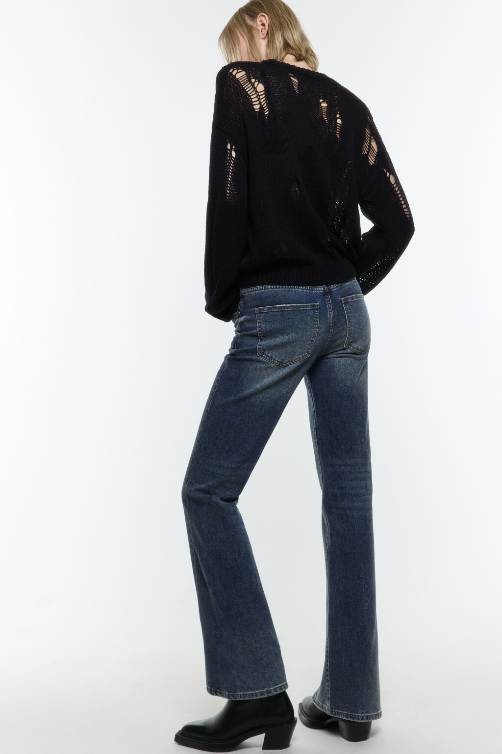 Джинсы bootcut со средней посадкой - цвет бордовый - 1