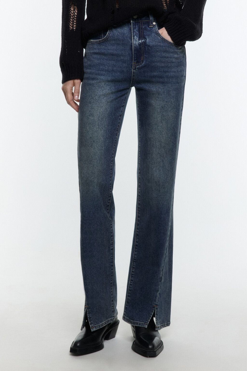 Джинсы bootcut со средней посадкой - цвет бордовый - 2