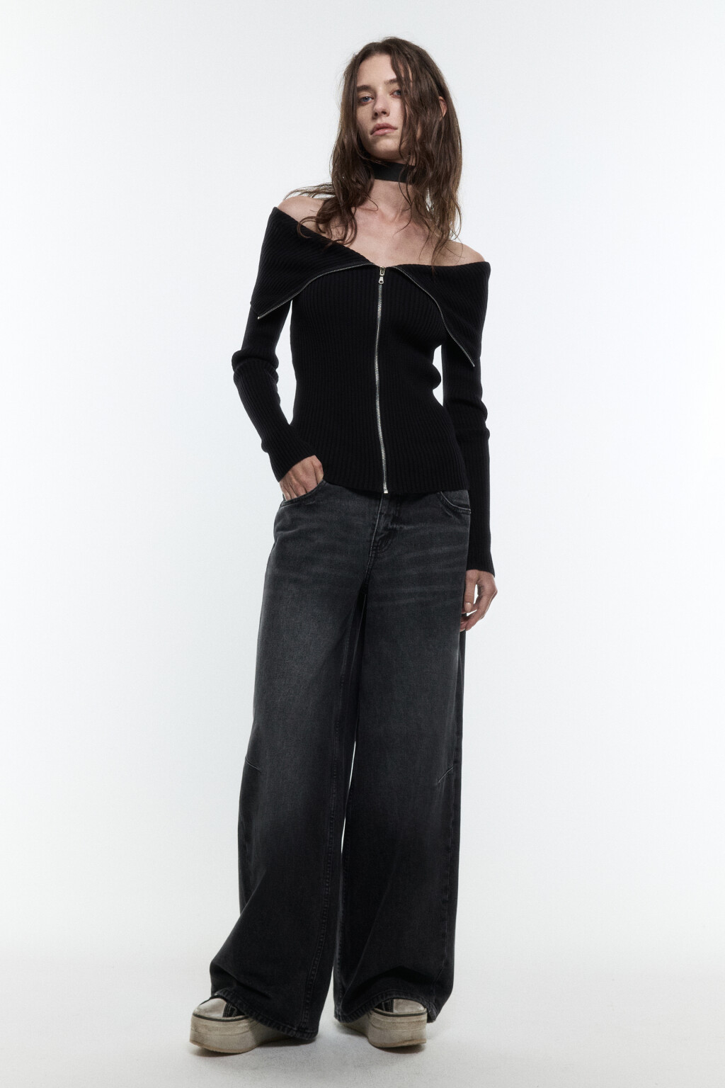 Джинсы baggy fit с низкой посадкой - цвет серый - 5