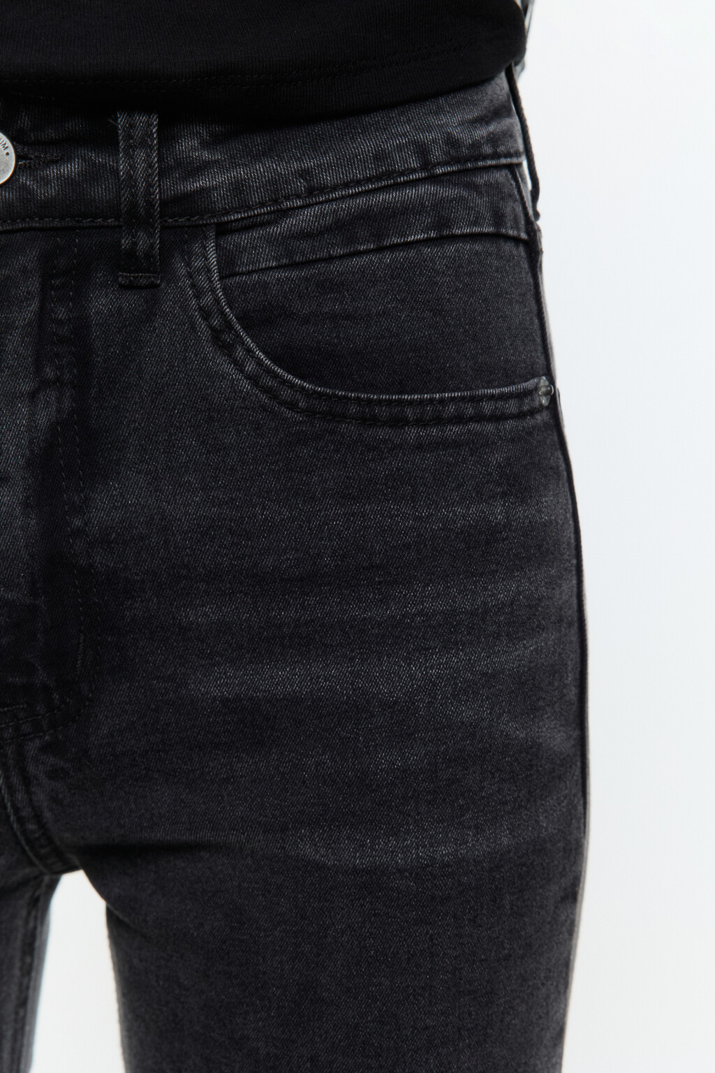 Джинсы клеш с высокой посадкой - цвет серый - 6