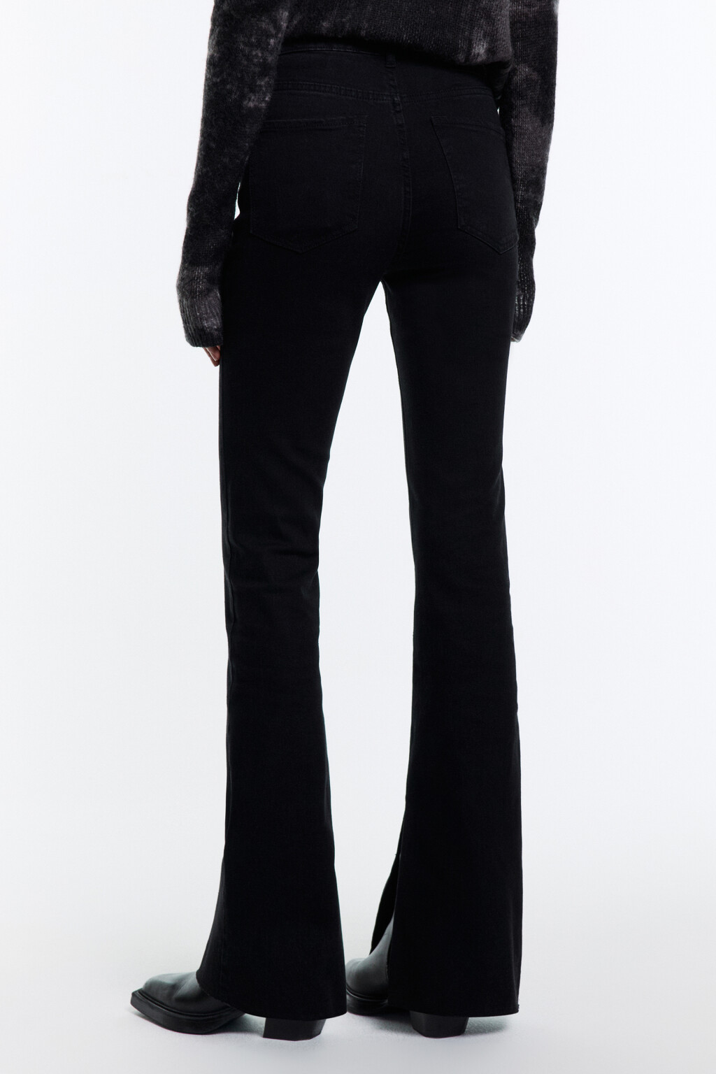 Джинсы клеш с высокой посадкой - цвет черный - 5