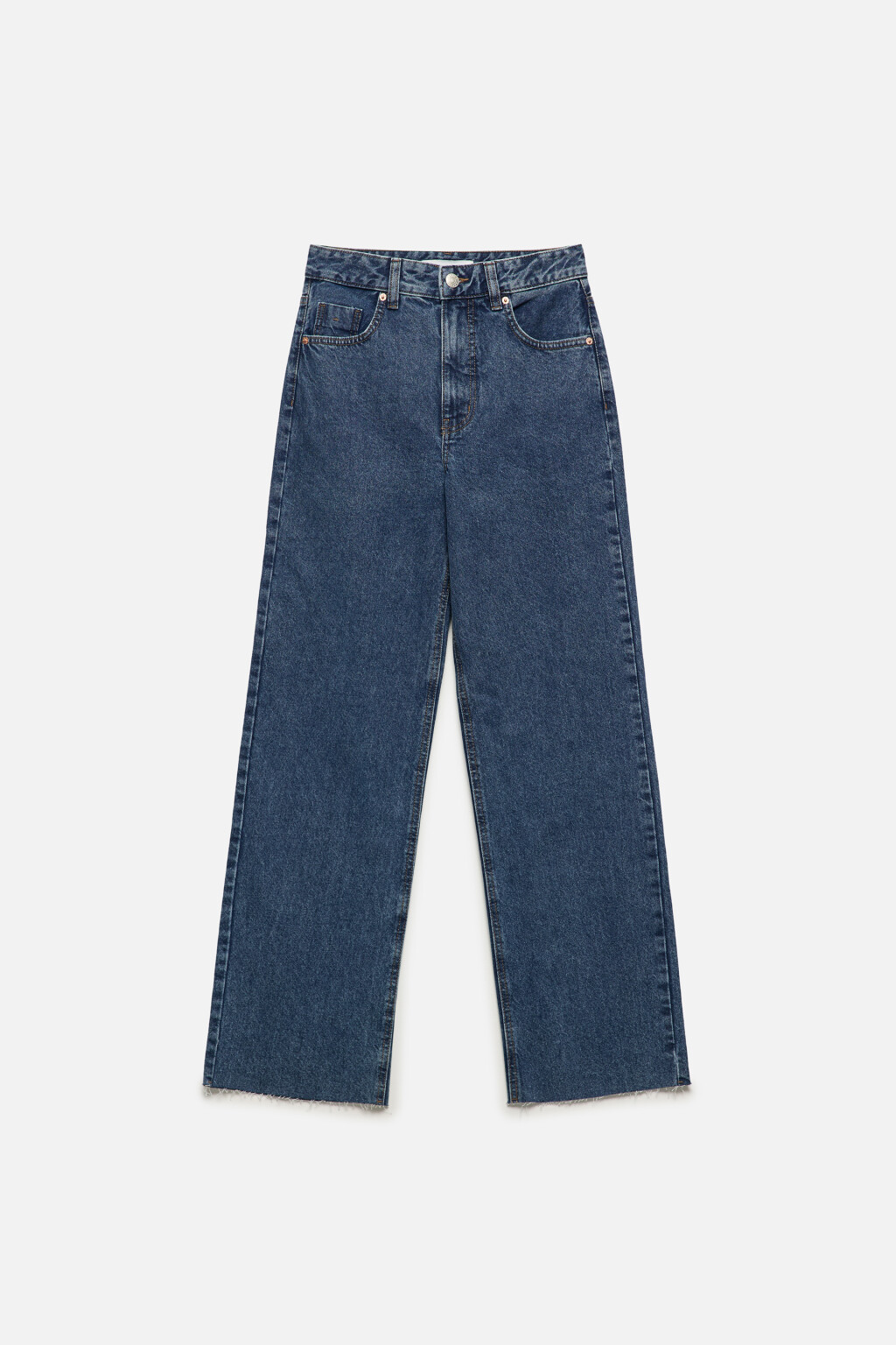 Джинсы прямые с открытыми срезами - цвет голубой - 8