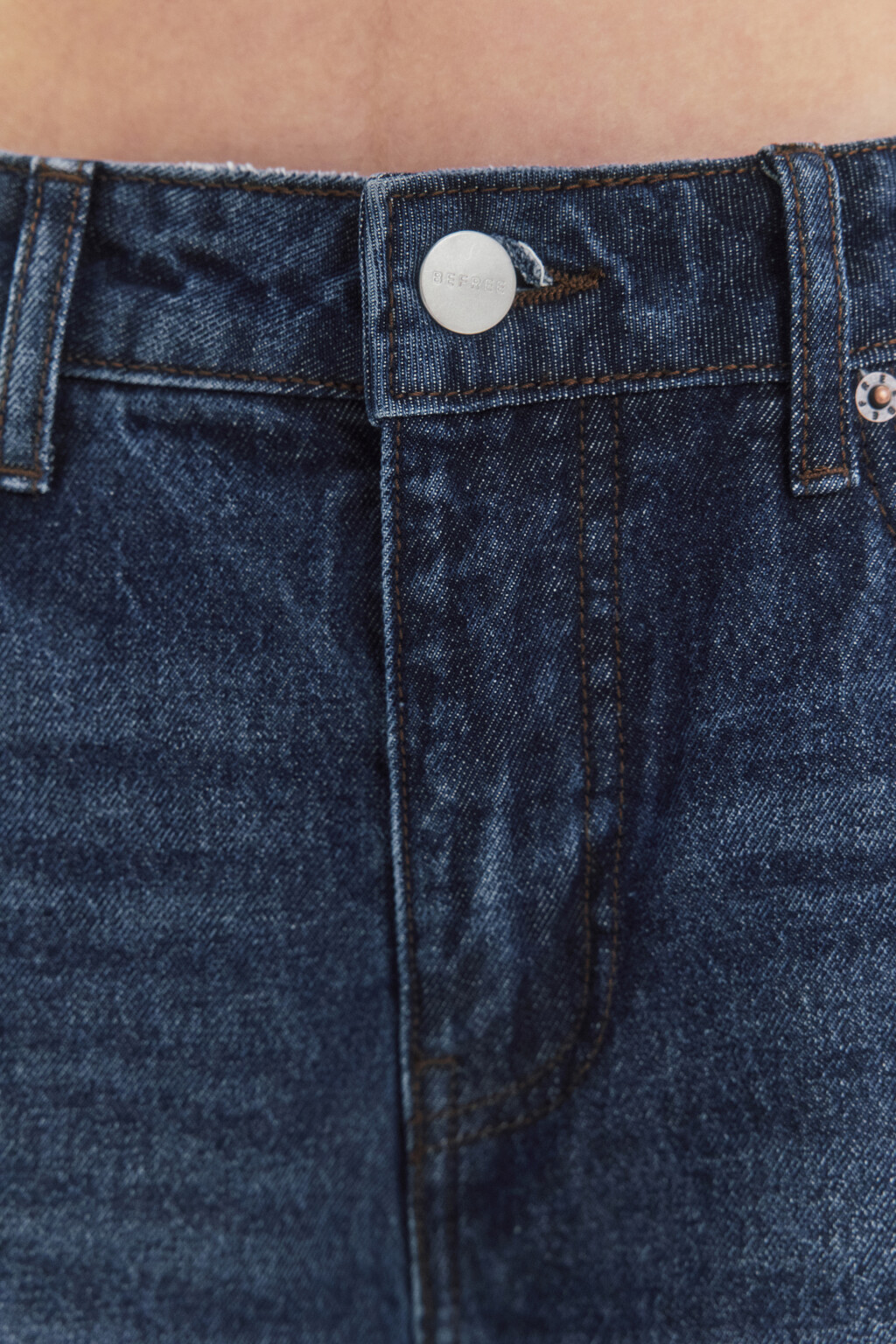 Джинсы straight fit прямые с широкими подворотами - цвет синий - 6