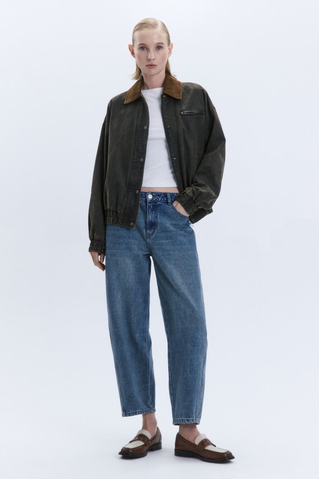 Джинсы barrel fit со средней посадкой - цвет синий - 5