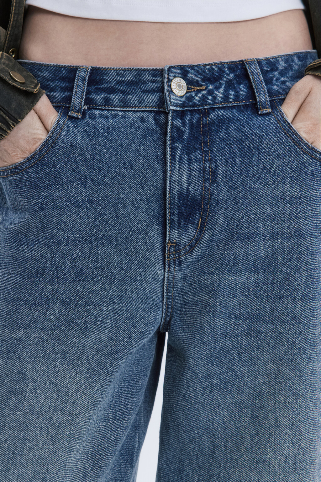 Джинсы barrel fit со средней посадкой - цвет синий - 6