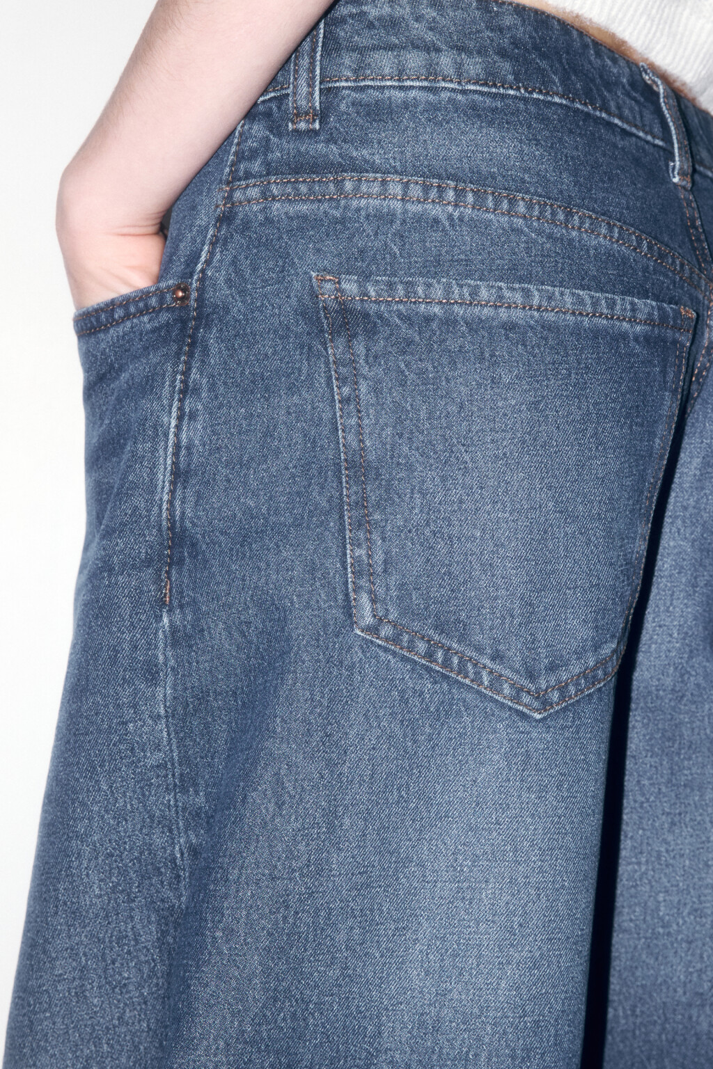 Джинсы wide leg со средней посадкой - цвет голубой - 7